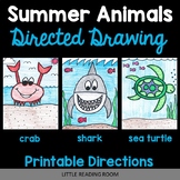 Directed Drawings - 3 Summer Animals - Sea Turtle, Shark, Crab