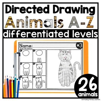 Preview of Directed Drawings Animals A to Z Writing Prompts Sentence Starters 
