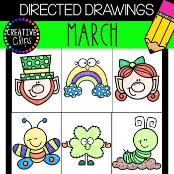Preview of Directed Drawings: MARCH {Made by Creative Clips Clipart}