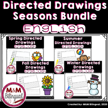 BUNDLE* Directed Drawings! 4 Seasons - 40 drawings, 200 activity pages total