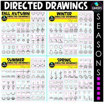 Preview of Directed Drawings - Seasons Clipart Bundle {Educlips Clipart}