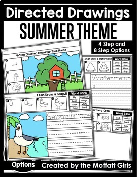 Preview of Directed Drawings Summer Theme Summer Activity