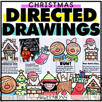 Preview of Directed Drawings for Christmas | Draw Santa, Gingerbread, Elves, Tree, Stocking