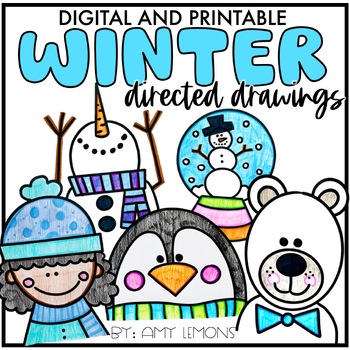 Directed Drawing Notebook - Winter Theme - 10 drawings, 50 activity pages