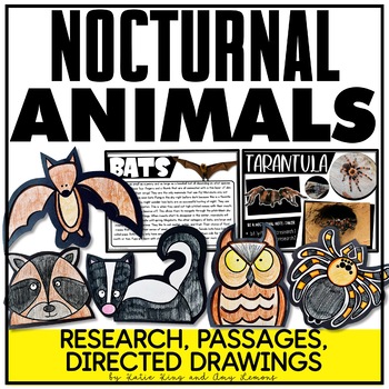 Preview of Fall Reading Comprehension w/ Nocturnal Animal Passages & Directed Drawings