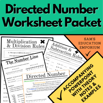 Preview of Directed Number Worksheet Packet