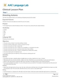Directing Actions Lesson Plan