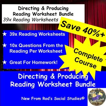 Preview of Directing & Producing COMPLETE Reading Worksheet Bundle **Editable**