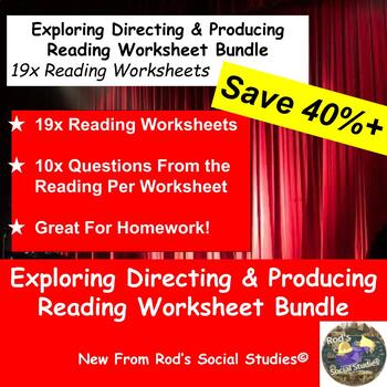 Preview of Exploring Directing & Producing Chapter Reading Worksheet Bundle **Editable**