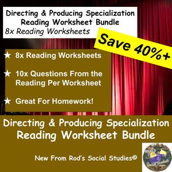 Preview of Directing & Producing Specialization Chapter Reading Worksheet Bundle *Editable*