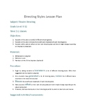 Directing Styles Lesson Plan