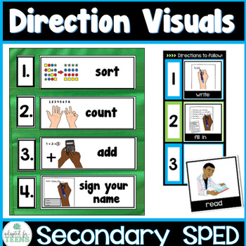Preview of Direction Visual Cards for Special Education