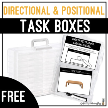 Preview of Directional & Positional Task Boxes - Prepositional Draw The Ball