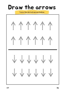 Preview of Directions - Trace over the arrows (for pre graders)