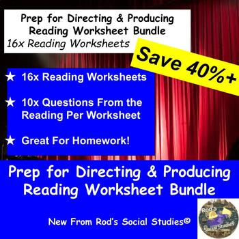Preview of Preparation for Directing & Producing Chapter Reading Worksheet Bundle*Editable*