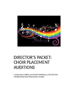 Preview of Director's Packet: Choir Placement Auditions