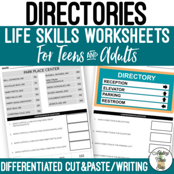 Preview of Directory Worksheets Distance Learning