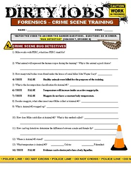 Preview of Dirty Jobs : Bug Detective (forensic video worksheet / science / entomology)