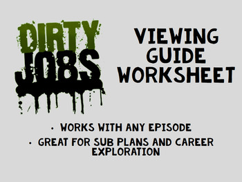 Preview of Dirty Jobs Viewing Guide Worksheet