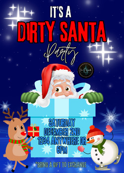 Preview of Dirty Santa Invitation Template