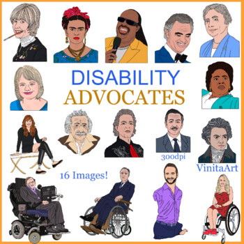 Preview of Disability Advocates, Disability Awareness, portraits, Clipart
