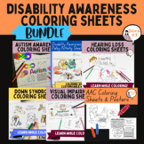Disability Awareness & Inclusion Coloring Sheet Activity BUNDLE