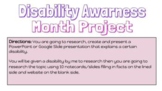 Disability Awareness Project: Student Friendly Verision