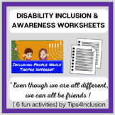 Disability Awareness and Inclusion activity worksheets ( SEL)