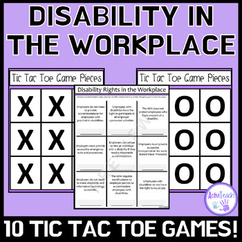 Preview of Disability Awareness in the Workplace Tic Tac Toe Games for Special Education