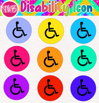 Preview of Disability Icons | Manipulatives | Labels| Clip Art | PNG