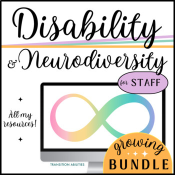 Preview of Disability & Neurodiversity GROWING BUNDLE | Training & Posters for Teachers