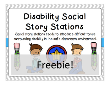 Preview of Disability Social Story Stations FREEBIE!