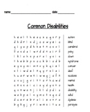 Disability Word Search Game
