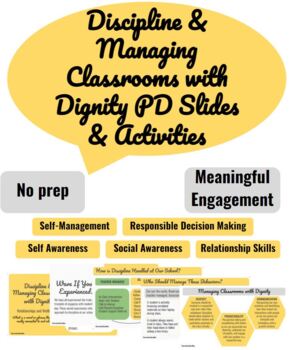 Preview of Discipline & Managing Classrooms with Dignity PD Slides Digital & Printable