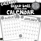 Disco Ball 2023-2024 School Year Calendar Vertical