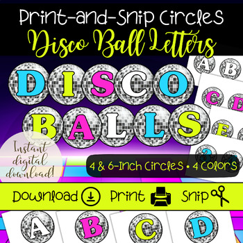 Preview of Disco Ball Letter Sets | Vintage Theme | Disco Bulletin Board Trend | Party Sign