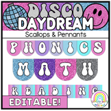Scallops & Pennant Banners EDITABLE // Disco Daydream Collection