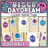 Student Locker Name Tags EDITABLE // Disco Daydream Collection