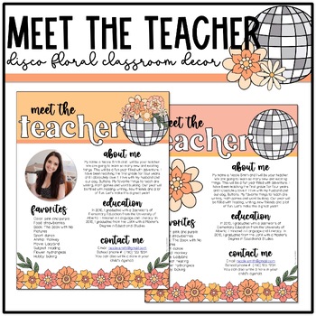 Disco Floral Classroom Decor: Meet the Teacher by Learning with Kiki