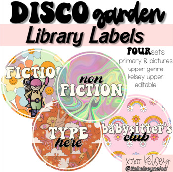 Preview of Disco Garden // Classroom Library Labels