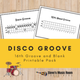Disco Groove Drum Kit Printables with Blank 16th Beat Patt