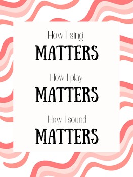 Preview of Disco "How I Sing/Play/Sound Matters" Music Classroom Affirmations Decor Poster