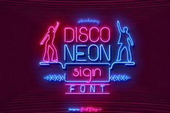 Preview of Disco Neon Sign Font