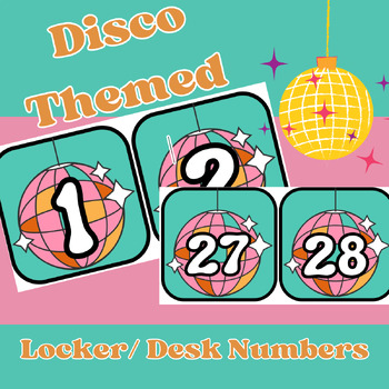 Preview of Disco Themed Locker/Desk Numbers