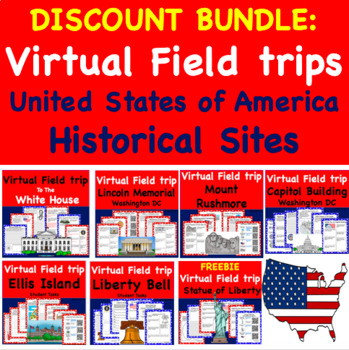 Preview of USA Virtual Field Trip Pack Discount Bundle
