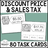 Discount Price, Sales Tax Task Cards