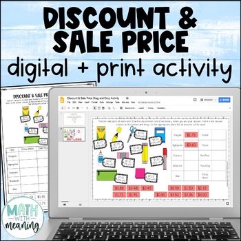 Preview of Discount and Sale Price Digital and Print Activity for Google Drive
