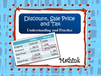 Preview of Discount, Sale Price, and Tax Understanding and Practice