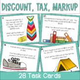 Calculating Discounts Sales Tax and Markup Task Cards