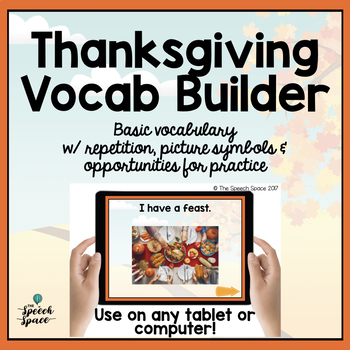 Preview of No Print Thanksgiving Vocab Builder | Teletherapy | Distance Learning